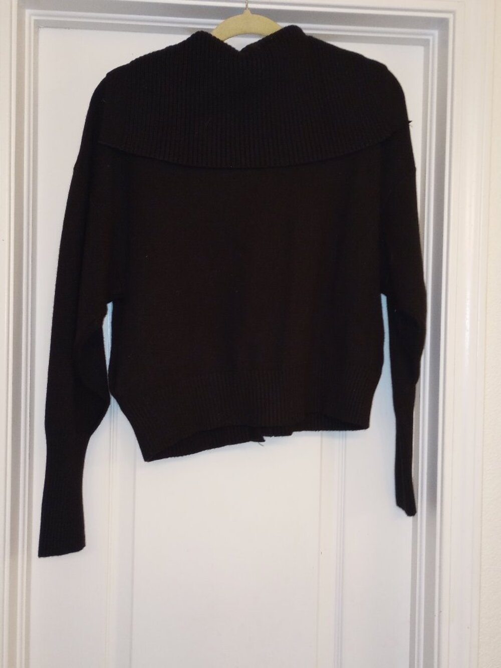 ZARA Black Thick Collar Knit Cardigan Sweater NWT - Picture 3 of 5